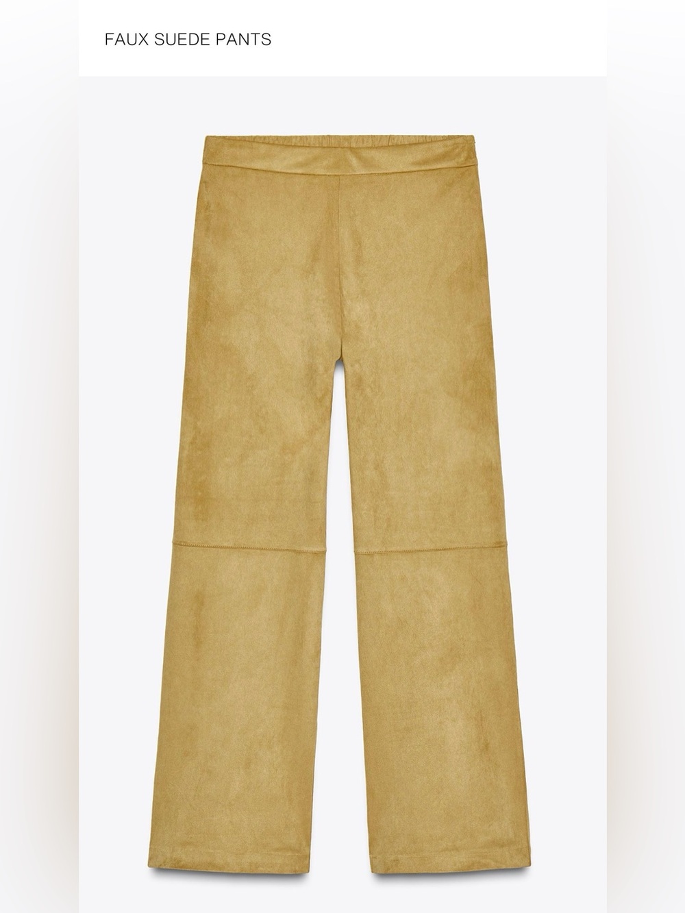 NWT Zara Mustard Suede-Look High Waist Pants